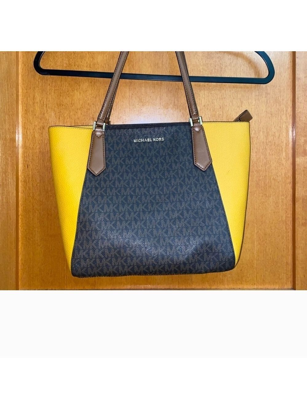 Michael Kors Yellow and Brown Women's Tote Bag